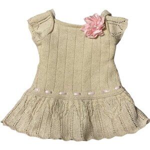 2013 American Girl Retired Sweet Spring Dress With Pink Flower Accent & Ruffle S